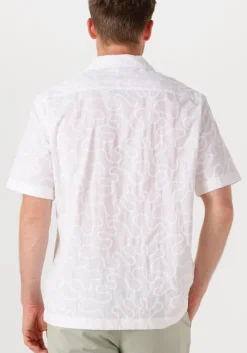 witte selected homme casual overhemd slhrelaxeli emb ss shirt