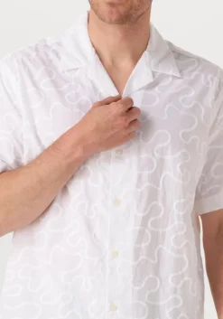 witte selected homme casual overhemd slhrelaxeli emb ss shirt