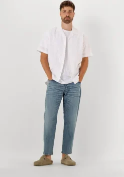 witte selected homme casual overhemd slhrelaxeli emb ss shirt