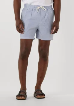 witte selected homme zwembroeken slhcooper-seersucker swimshorts