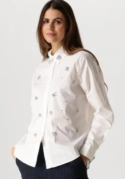 witte summum blouses blouse crispy poplin diamants