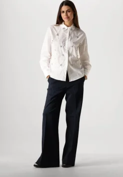 witte summum blouses blouse crispy poplin diamants