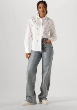 witte summum blouses blouse crispy poplin diamants