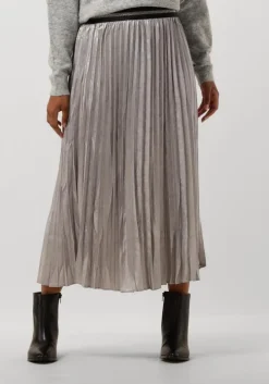 witte summum midirok pleated skirt lamee metallic