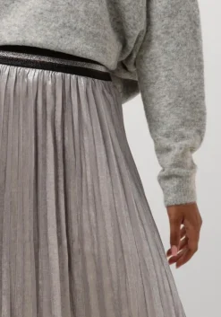 witte summum midirok pleated skirt lamee metallic