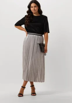 witte summum midirok pleated skirt lamee metallic