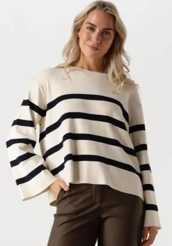 witte summum trui striped sweater soft viscose polyamide knit