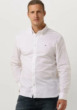 witte tommy hilfiger casual overhemd core 1985 flex oxford rf shirt