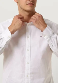 witte tommy hilfiger casual overhemd core 1985 flex oxford rf shirt