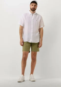 witte tommy hilfiger casual overhemd pigment dyed linen rf shirt s/s