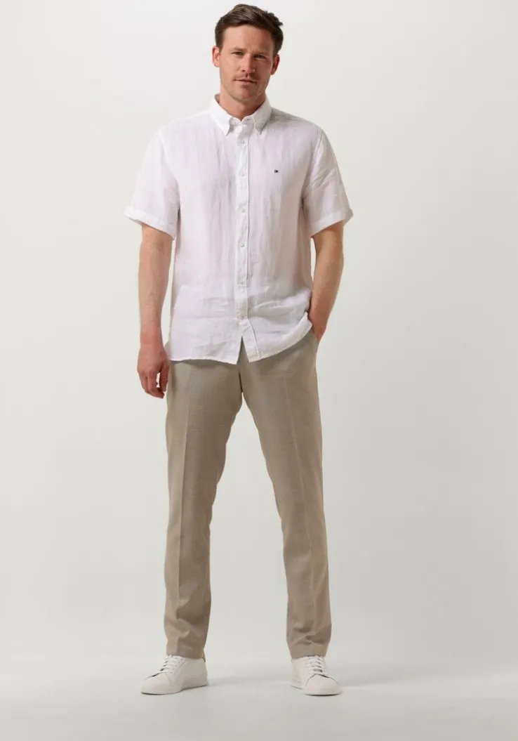 witte tommy hilfiger casual overhemd pigment dyed linen rf shirt s/s