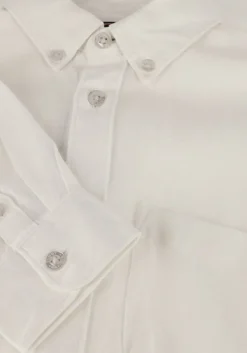 witte tommy hilfiger casual overhemd linen blend relaxed shirt ls
