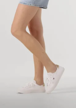 witte tommy hilfiger lage sneakers vulc canvas lace up