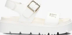 witte tommy hilfiger platte sandalen 33785