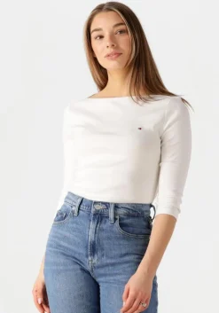 witte tommy hilfiger tops & t-shirts new cody slim boat-nk 3/4slv