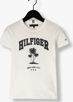 witte tommy hilfiger t-shirt hilfiger palm print tee ss