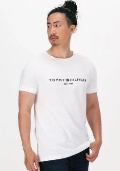 witte tommy hilfiger t-shirt tommy logo tee