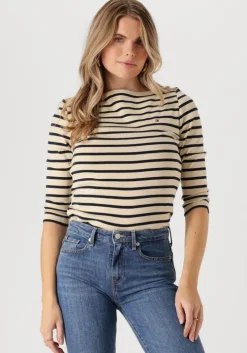 witte tommy hilfiger t-shirt slim cody boat-nk 3/4slv