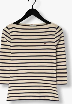 witte tommy hilfiger t-shirt slim cody boat-nk 3/4slv