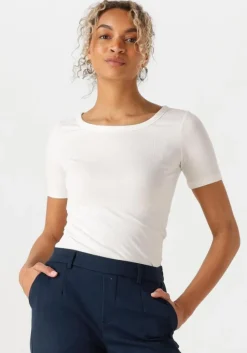 witte tommy hilfiger t-shirt slim 5x2 rib c-nk ss