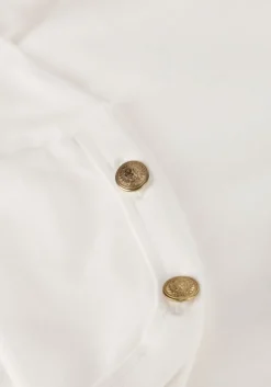 witte tommy hilfiger t-shirt reg stripe gold btn c-nk ss