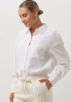 witte tommy jeans blouses tjw sp ovr linen shirt