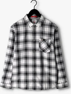 witte tommy jeans casual overhemd tjm check flannel shirt