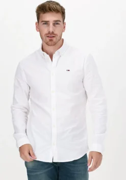 witte tommy jeans casual overhemd tjm slim stretch oxford shirt