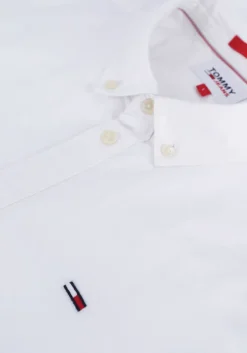 witte tommy jeans casual overhemd tjm slim stretch oxford shirt
