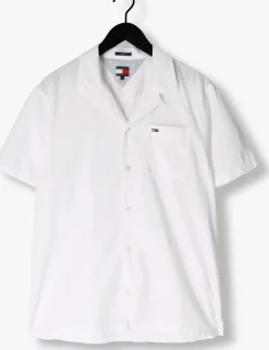 witte tommy jeans casual overhemd tjm linen blend camp ss ext