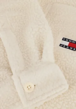 witte tommy jeans jack tjm xs badge teddy overshirt