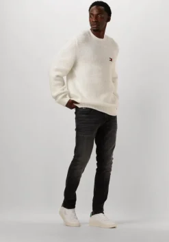 witte tommy jeans trui tjm reg waffle sweater