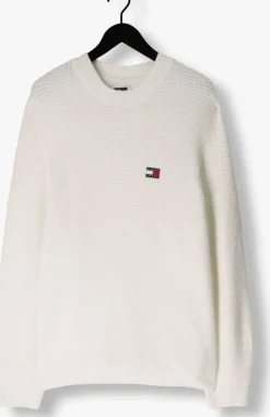 witte tommy jeans trui tjm reg waffle sweater