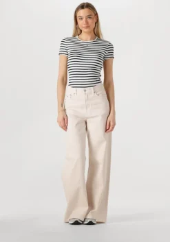 witte tommy jeans t-shirt tjw slim essential rib ss ext