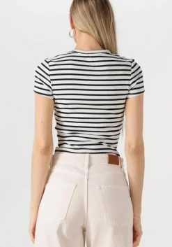 witte tommy jeans t-shirt tjw slim essential rib ss ext