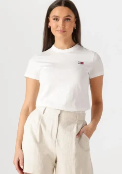 witte tommy jeans t-shirt tjw reg badge tee
