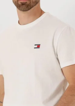 witte tommy jeans t-shirt tjm reg badge tee ext