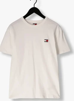 witte tommy jeans t-shirt tjm reg badge tee ext