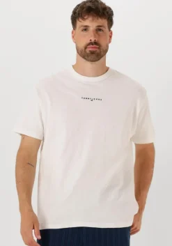 witte tommy jeans t-shirt tjm rlx linear logo tee
