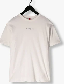 witte tommy jeans t-shirt tjm rlx linear logo tee