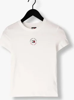 witte tommy jeans t-shirt tjw slim essential logo 2 tee