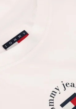 witte tommy jeans t-shirt tjw slim essential logo 2 tee