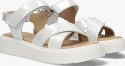 witte ton & ton platte sandalen alba