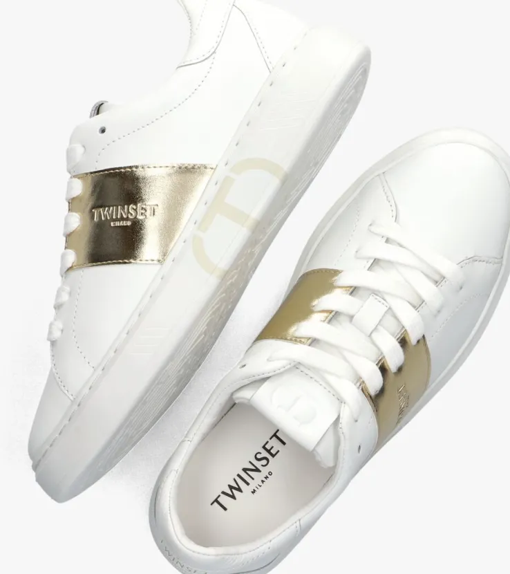 witte twinset milano lage sneakers 241tcp010