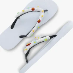 witte uzurii teenslippers flowery white aby
