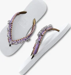 witte uzurii teenslippers marcrame poodle doodle