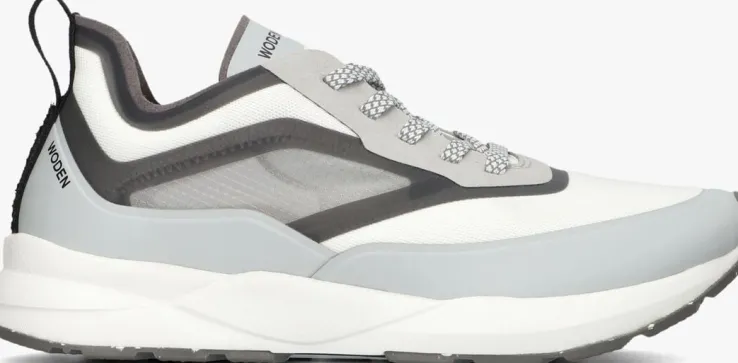 witte woden lage sneakers stelle transparan