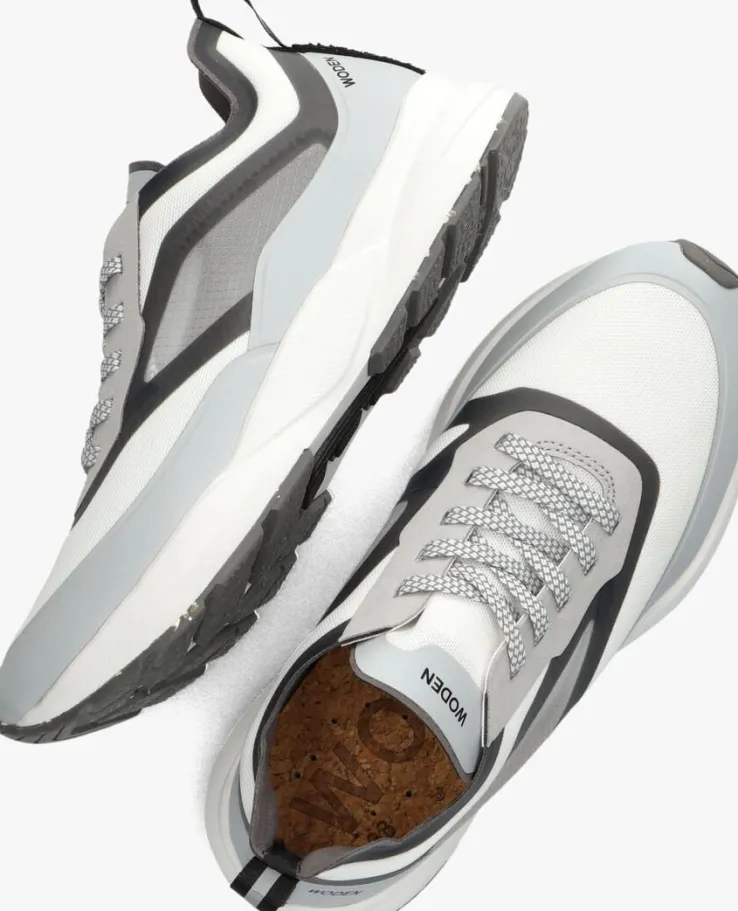 witte woden lage sneakers stelle transparan