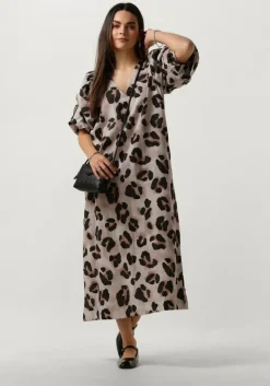 zand by-bar midi jurk juta cheetah dress