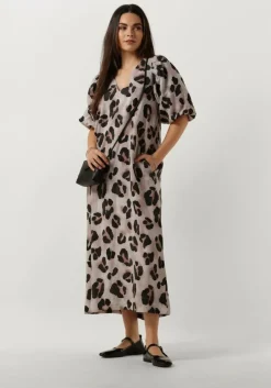 zand by-bar midi jurk juta cheetah dress